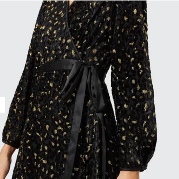 Diane Von Furstenberg Animal Print Semi Sheer Wrap Midi Dress - Picture 16 of 16